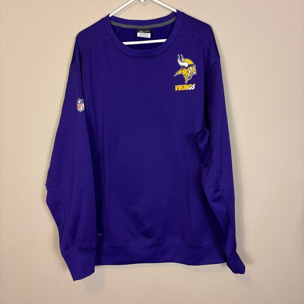 NFL Minnesota Vikings Therma-Fit Purple Crewneck Fleece‎ Pullover Sweatshirt 3X